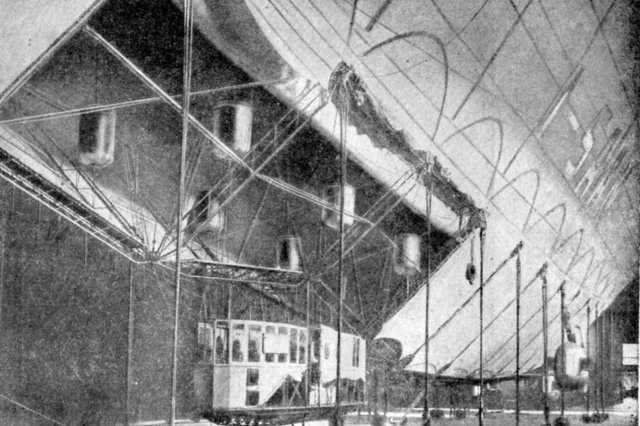 1923 - Итальянский полужесткий дирижабль N1 в процессе постройки